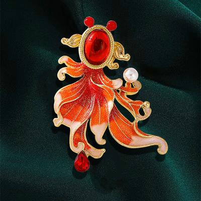 Neue Kreative Exquisite Klassische Damen Herren Koi Harz Emaille Broschen Anstecknadeln Mode Vintage Perle Fisch Abzeichen Mantel Anzug Schmuck