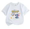 Kids Boys Girls 100% Cotton Crew Neck Short Sleeve T-Shirt Cute Cartoon Alien Print Casual Comfortable Summer Tee for Daily Wear Holiday Outdoor Activ