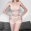 Summer New Women's Fashion Camisole Lace Tank Top Slim Fit High Waist Shorts Set
