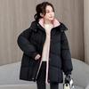 Large Size Hooded Down Cotton Clothes Women's Autumn and Winter 2025 New Thickened Warm Bread Clothes Small Medium and Long Jackets