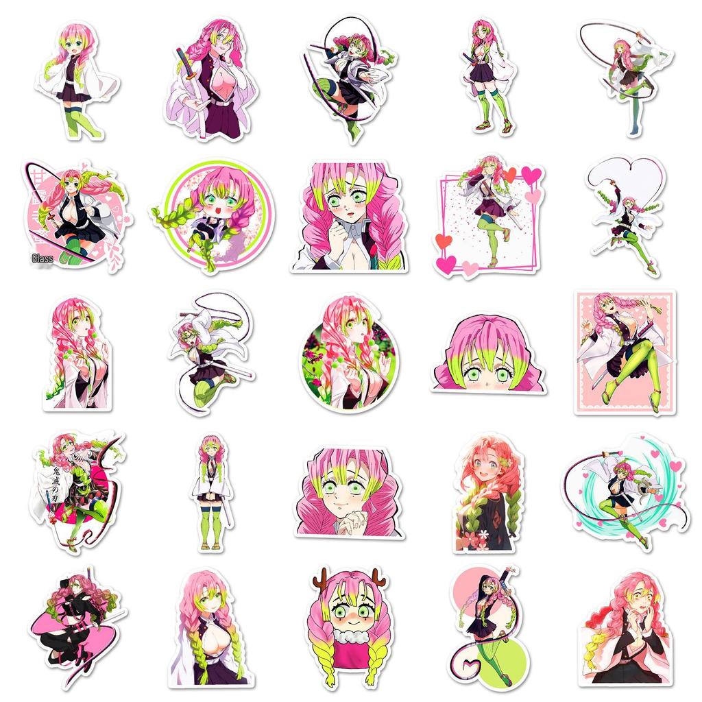 50 Kanroji Mitsuri Demon Slayer Anime Stickers for Cups & Luggage.