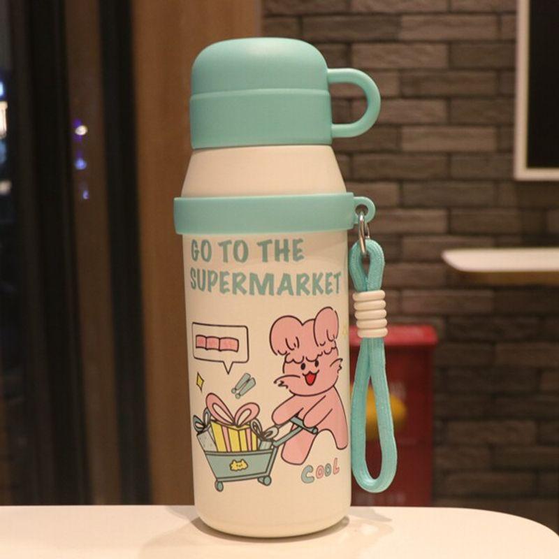 

Thermos Cup, Portable, Cute Graffiti Water Cup, Special Straw for Kidsren and Students Going to School, Double Drinking Cup for Men and Women Green 660ml Collectible Baby Cup Brush