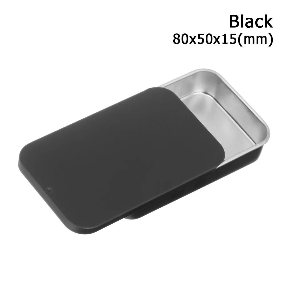 1 Stück Metall Rechteckig Leer Mini Blechdose Weißblech Schieben Süßigkeiten Pillendosen Behälter Glas mit Scharnier Kleine Organizer Aufbewahrungsbox