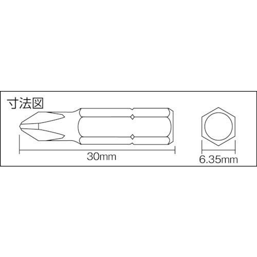 ANEX Interchangeable Bits for Manual Screwdrivers, Short, +2x30, Set of 4, AK-50P-B4P