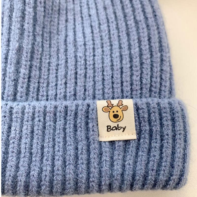 Kids Christmas Cap Cute Elk Ear Baby Beanies Cartoon Antlers Toddler Crochet Bonnet 1-4 Year Children Winter Warm Woolen Knit Hat