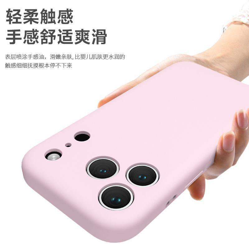 Liquid Silicone Phone Case IPhone 17 Pro Full Coverage Pure Color Matte Finish With Camera Button