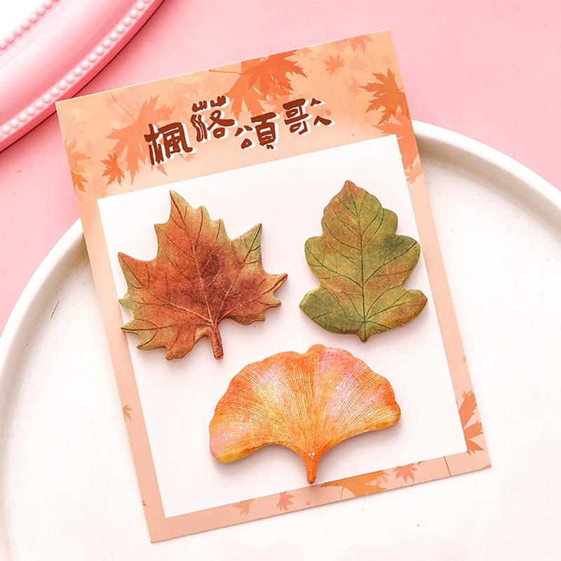 1 Piece Kawaii Stationery Natural Plant Leaf Sticky Note Memo Pad Office Planner Sticker School Supplies