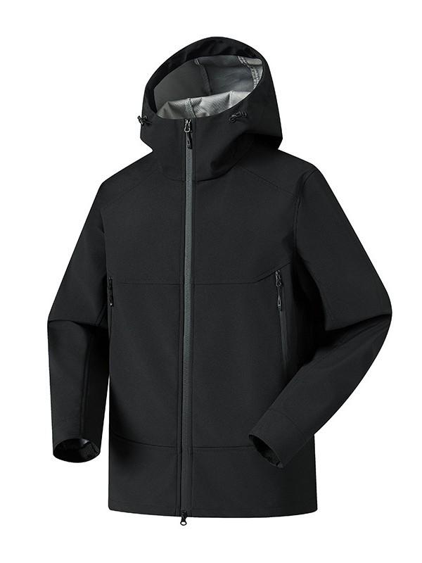 New 3D Cut Windproof Waterproof Hooded Softshell Jacket for Couples - Spring/Autumn Mountaineering