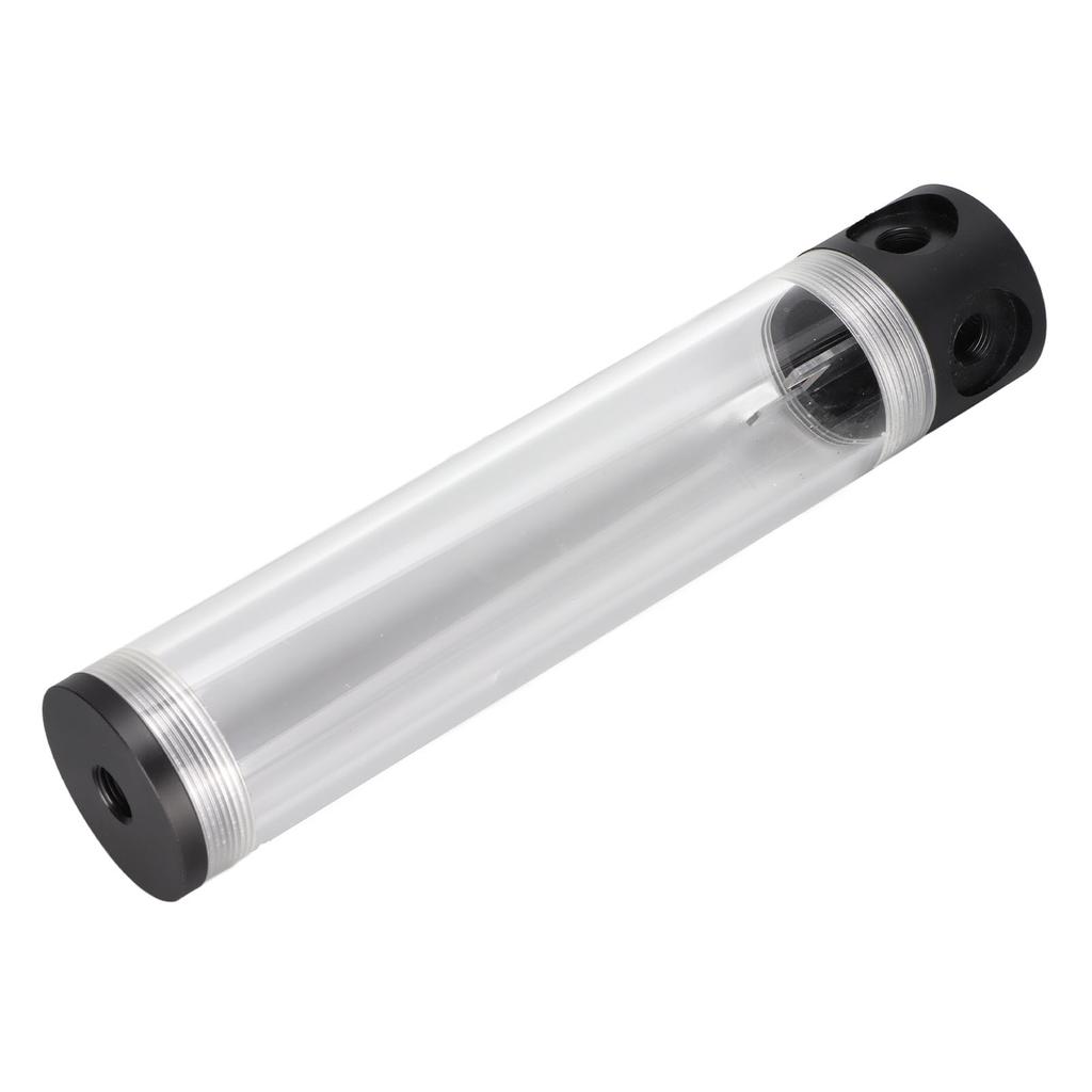 Water Cooling Reservoir 240mm 9.4in Length G1 4in Thread 50mm 2.0in Diameter Tube Low Noise 4 Holes PC Cooling Tank