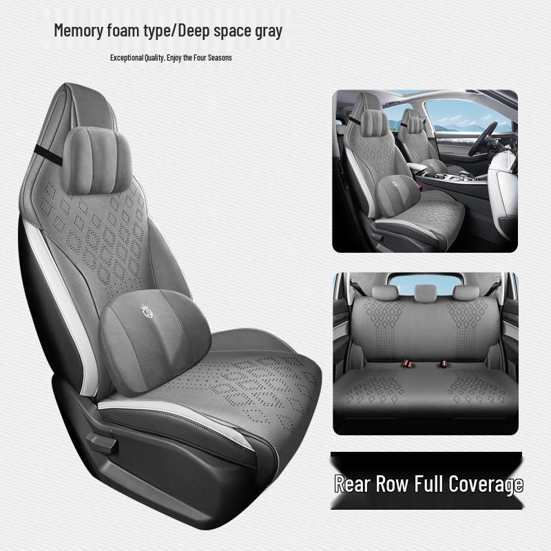 Hao Yue PRO Full Leather Car Seat Cushion - Universal, Four Seasons, Half-Pack