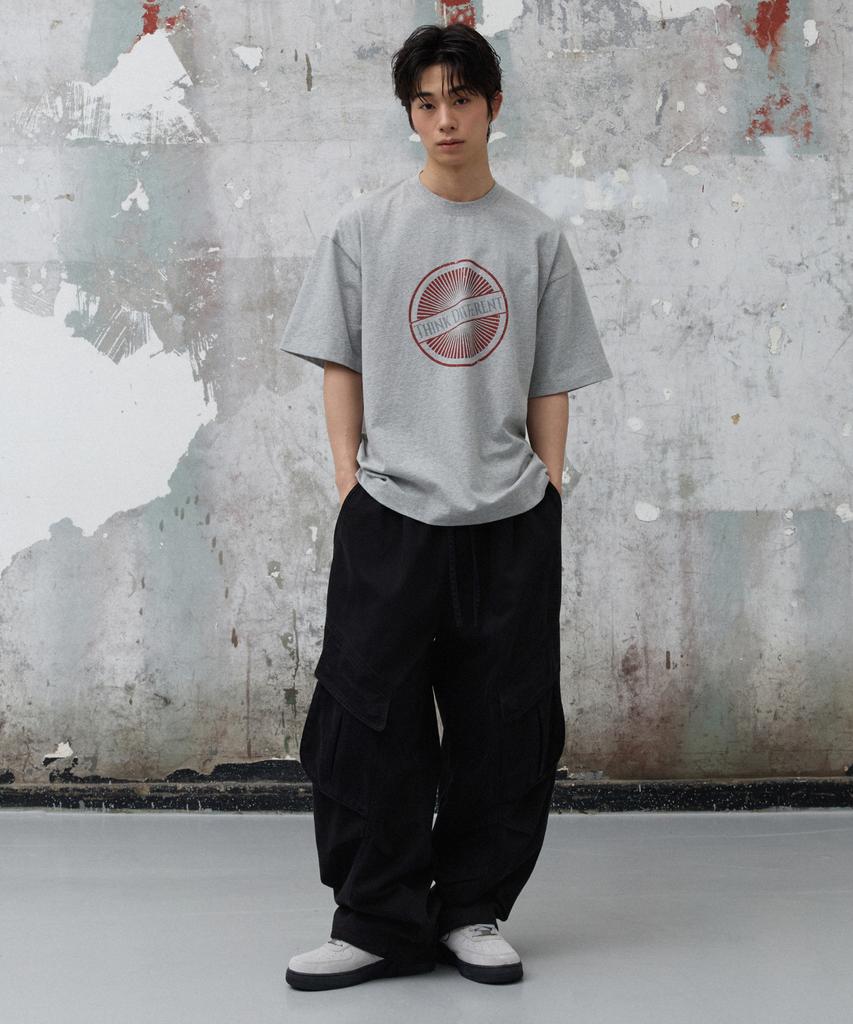AGOD Td Circle Logo Half T-Shirt [Gray]
