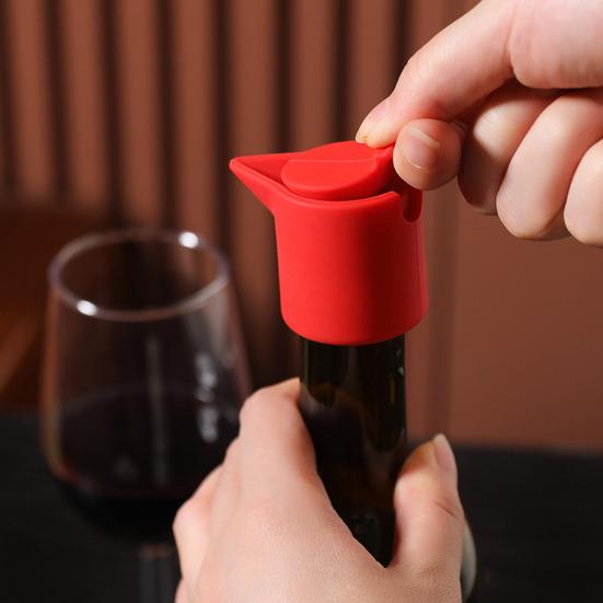 Silicone Wine Bottle Stopper Reusable Seal Cap for Red White Wine Champagne Beer 7-Spiral Wine Cork with V-Shaped Pour Spout Air-Tight Preserver