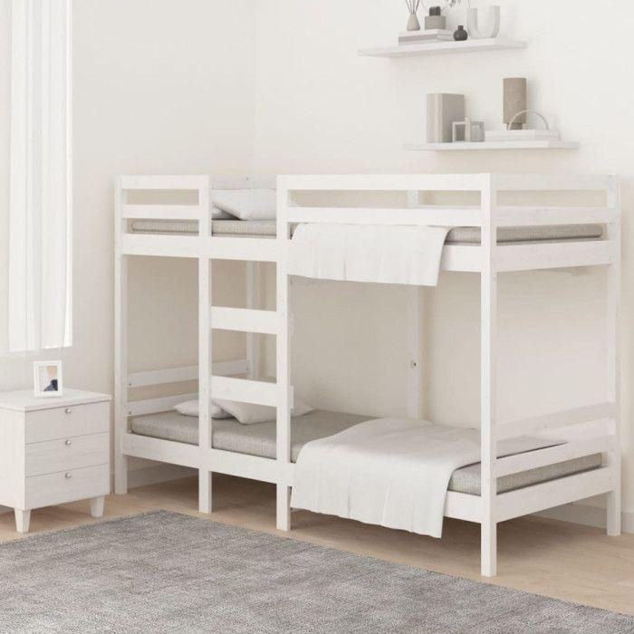 VidaXL Bunk Bed White 90x190 Cm Solid Pine Wood 3139840