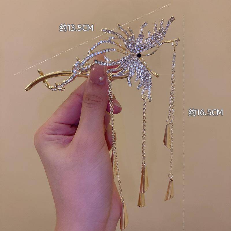 

Модные блестящие хрустальные заколки-крабы для волос с кисточкой-бабочкой для женщин, роскошные деликатные зажимы-акулы, зажим для укладки волос, аксессуары для волос