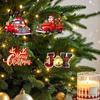 Santa Claus Decor 12/24/36Pcs Christmas Wooden Ornaments, Red Truck Hanging Decorations with Rope, Xmas Window Tree Pendant, Holiday for Home