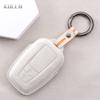 Leather Car Remote Key Case Cover Shell For Toyota Prius Camry Corolla Chr C-Hr Rav4 Land Cruiser Prado Key Protective Keychain