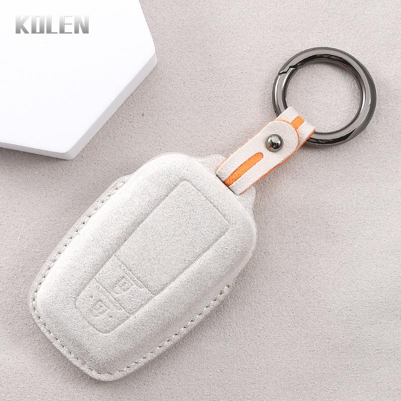 Leather Car Remote Key Case Cover Shell For Toyota Prius Camry Corolla Chr C-Hr Rav4 Land Cruiser Prado Key Protective Keychain