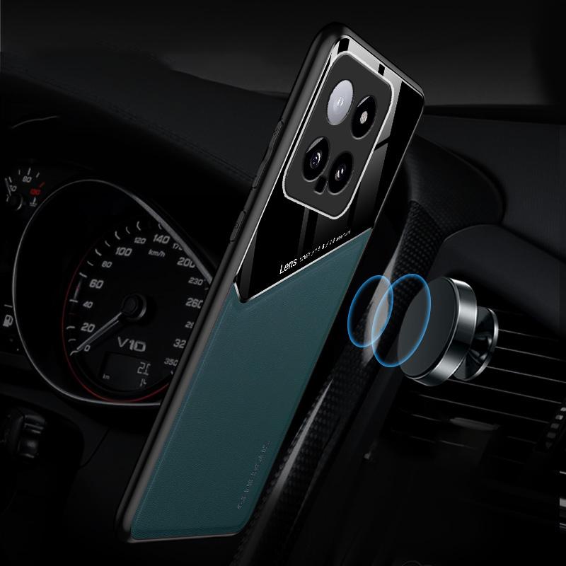 Für Xiaomi 14 Handyhülle Sturzsicher PU+TPU+PC Magnetische Autohalterung Rückseite