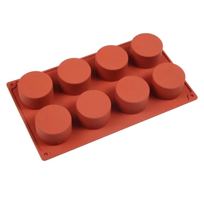 New 6 Cavity Cylinder Silicone Cake Mold For Cookies Making 3D Handmade Kitchen Reuse Baking Tools Decorating Mousse Mould