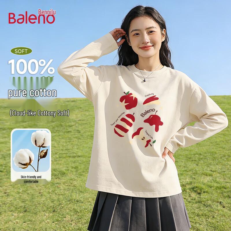 Baleno Women's Pure Cotton Long Sleeve T-Shirt