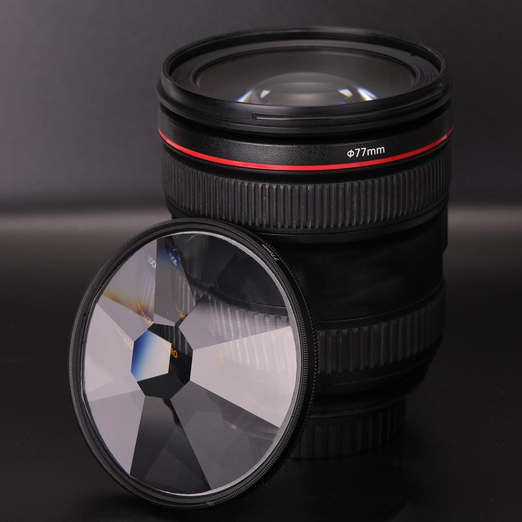 Camera Filter Photography Foreground Blur Film Photography Props 77mm Glass Kaleidoscope Filter Camera Accessories