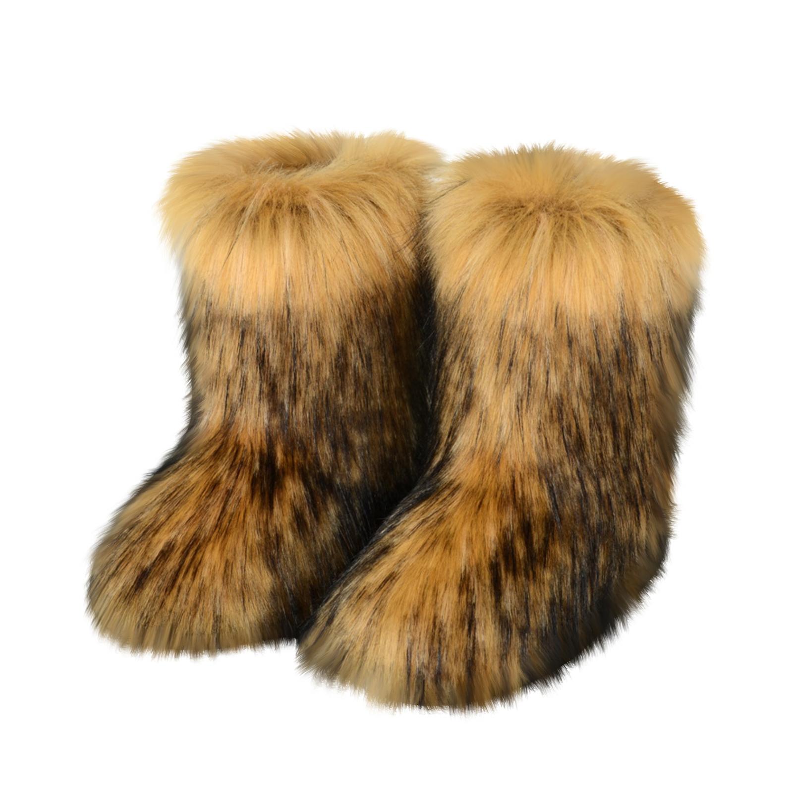 Women s Fall And Winter Warm Boots Boots Imitation Animal Mid-Calf Snow Boots 40