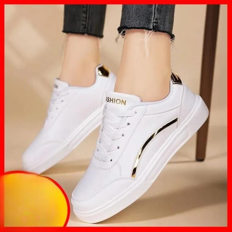Fashion 2025 New Women Sneakers Thick Sole Outdoor Fashion Women Casual Shoes Lace Up Flat Walking Sneakers Female Zapatos De Mujer