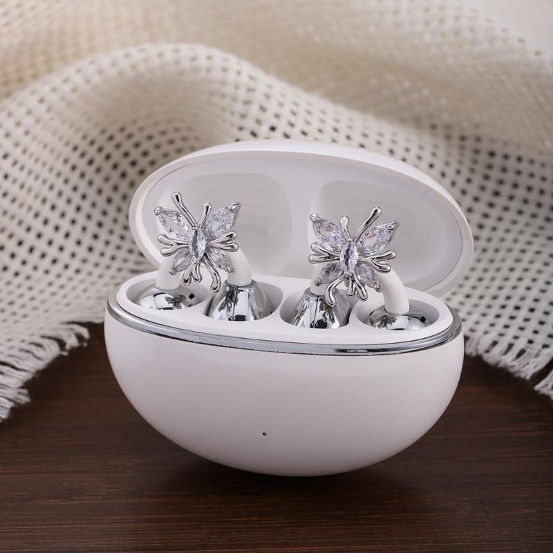 Butterfly Shaped Rhinestones Earphone Decorations Sweat Resistant Coppers Alloy Universal for Sports Enthusiasts and Fas