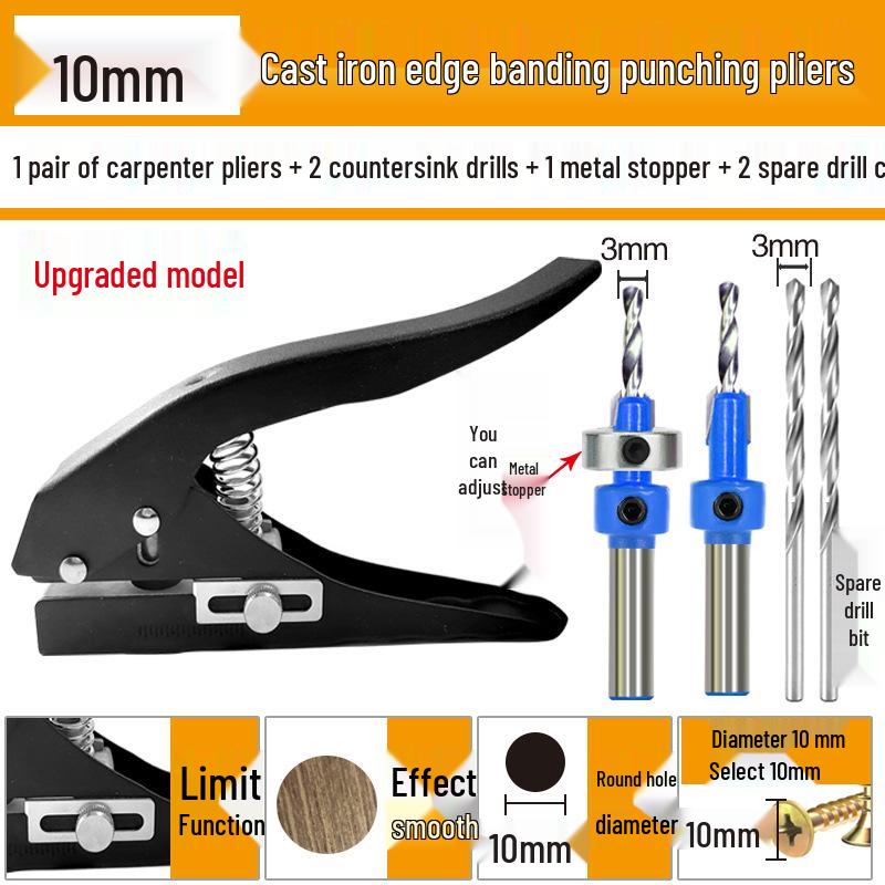 Handheld Cross-Border Sealing Strip Puncher - Flat Angle Woodworking Pliers with Metal Handle