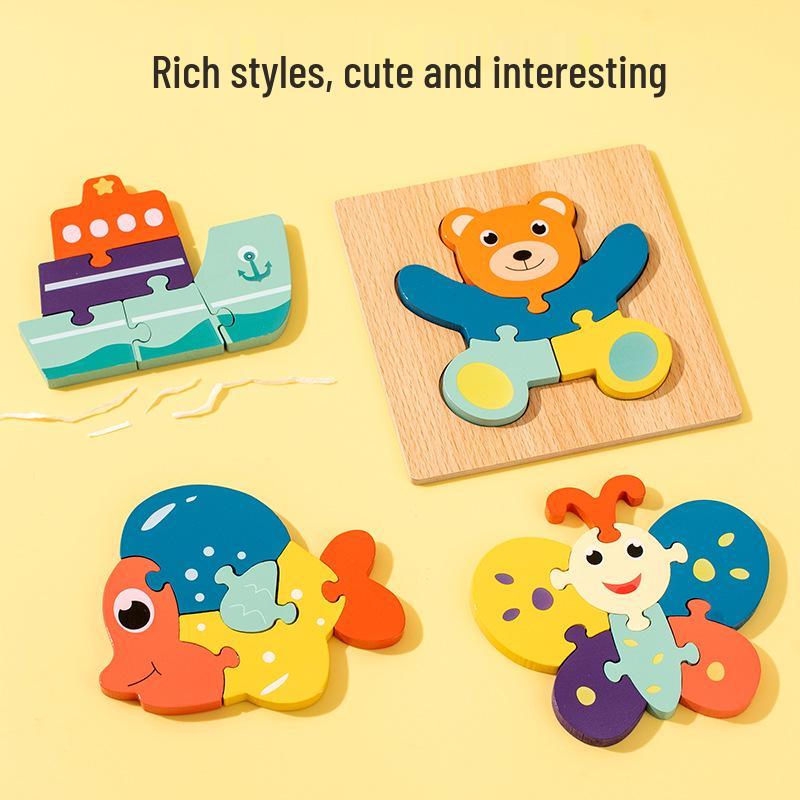 Children's 3D Wooden Animal Transportation Puzzle Set - Early Education Toy for Kindergarten Cognitive Development