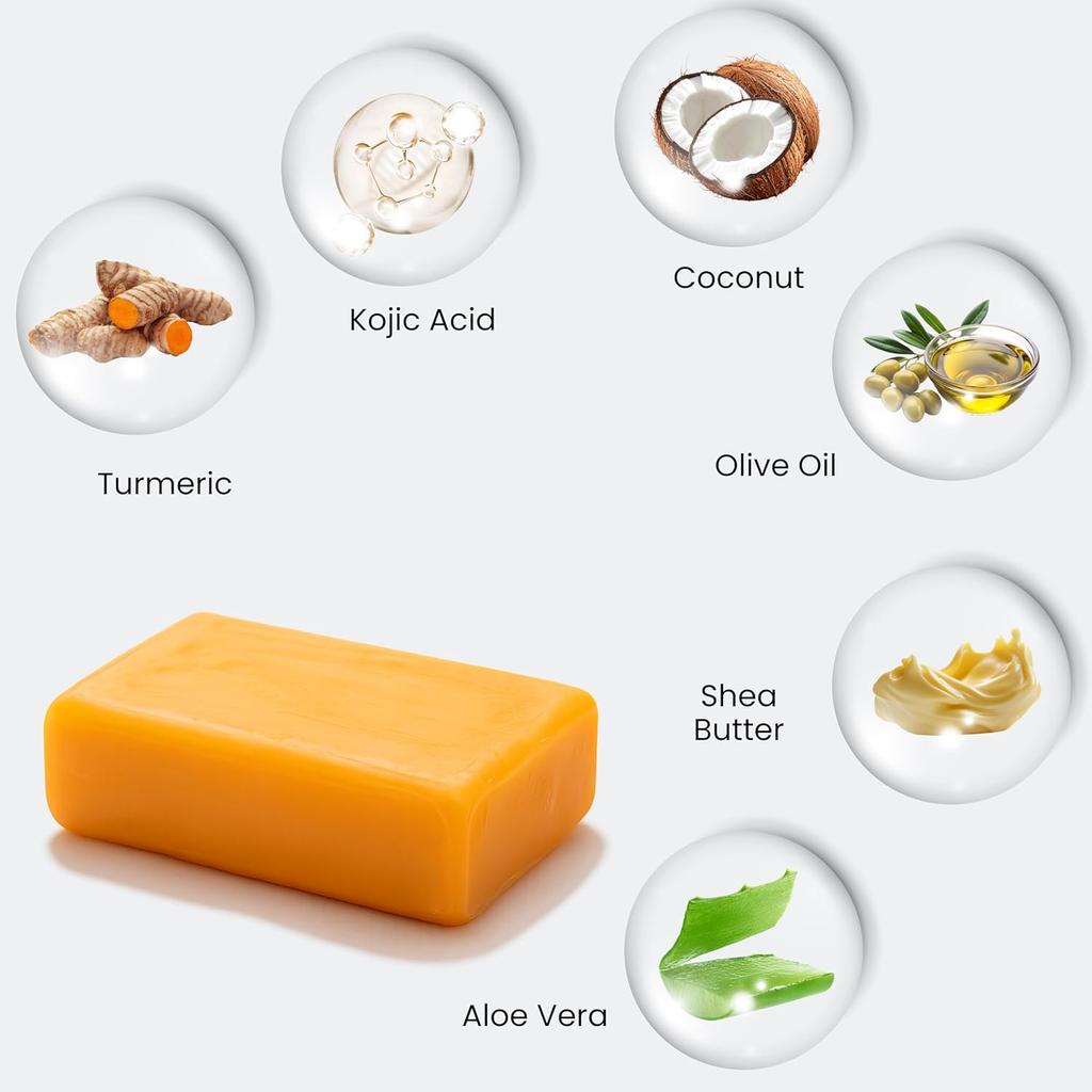 Ayumcure 2% Kojic Acid & Turmeric Soap For Targets Pigmentation & Dark Spots (100g Pack of 3) |