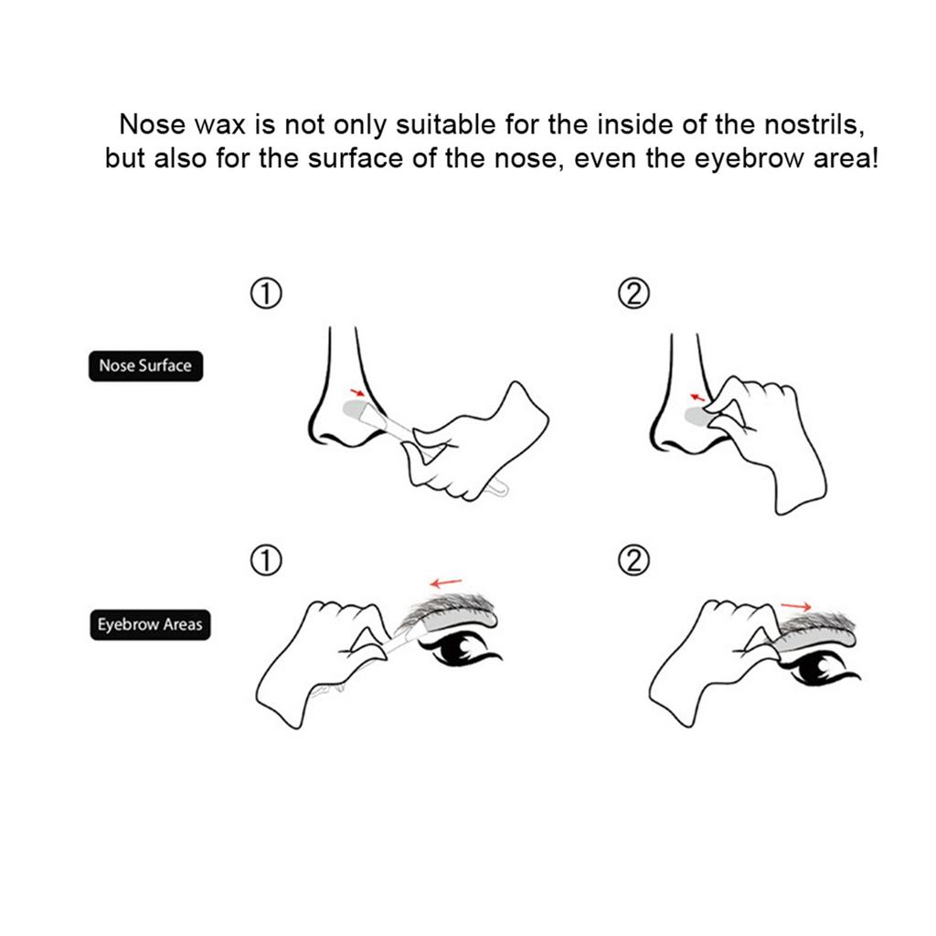 Nose Hair Removal Wax Kit Wax Beans Applicators Sticks Mustache Stickers Measuring Cup Paper Cups for Removing Nose