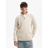 Blaexit American Retro Cable Knit Half-Zip Sweater for Men, Autumn and Winter Casual Lazy Cashmere Base Knitwear