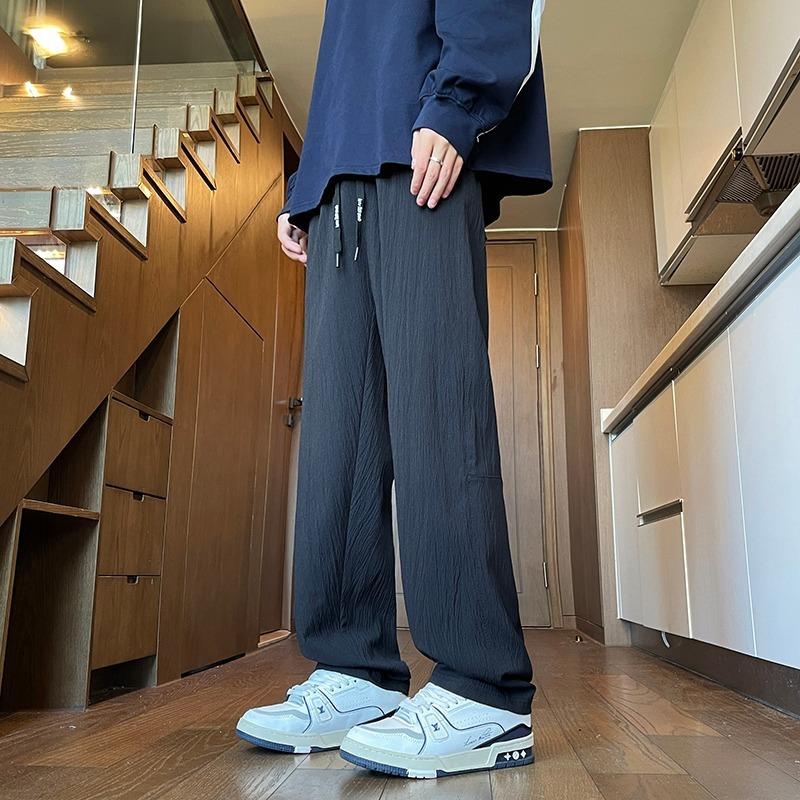 Shirts and Less Clothing, Sports Pants Men's Summer Thin Loose and Slightly Pulled Men's Pants Breathable Casual Trousers