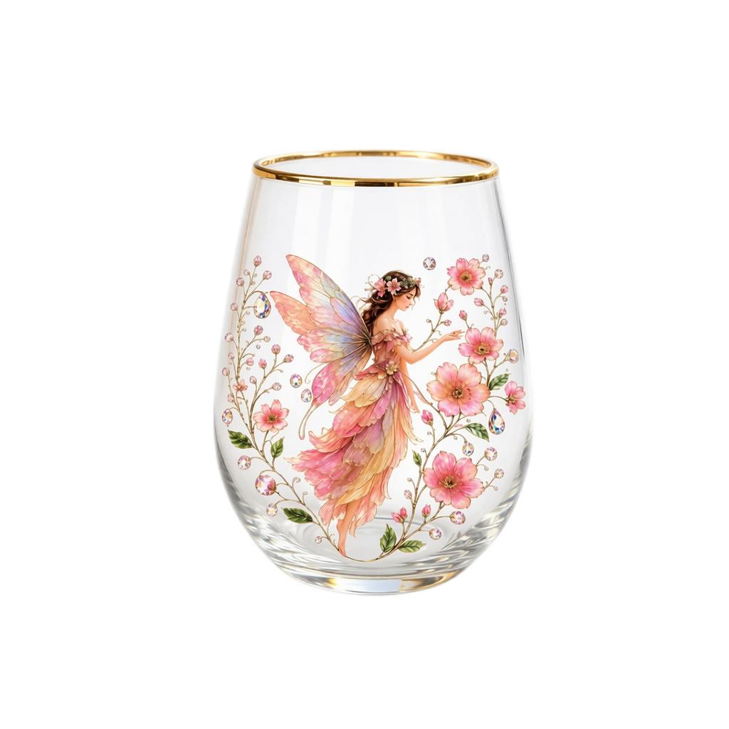 Printed Glass Cup for and Beverages, Household Drinkware for Daily Kitchen Use