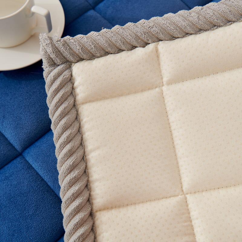 Neues Sofakissen für alle Jahreszeiten, rutschfestes Plüsch verdickt, Büro schlichte Massivholz Sofabezug