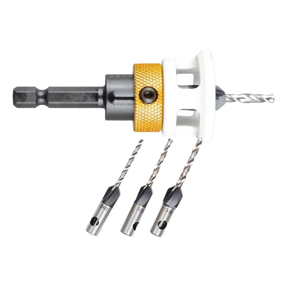 Carbide Hex Shank Countersink Drill Bit Set with Depth Stop for Woodwork