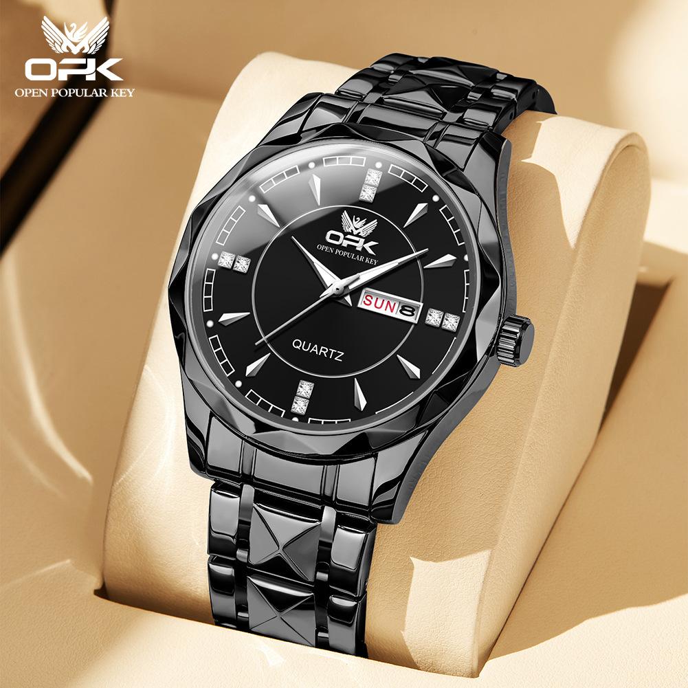 Stainless Steel Business Double Calendar Waterproof Men's Watch Men's Watch Local Tyrant Gold Watch