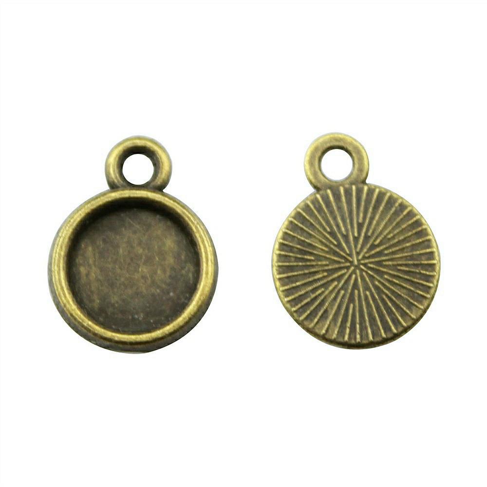 

Fit 8mm-30mm Round Glass Cover Dome Bezel Connectors For Pendant Base Settings A18-20pcs-8mm