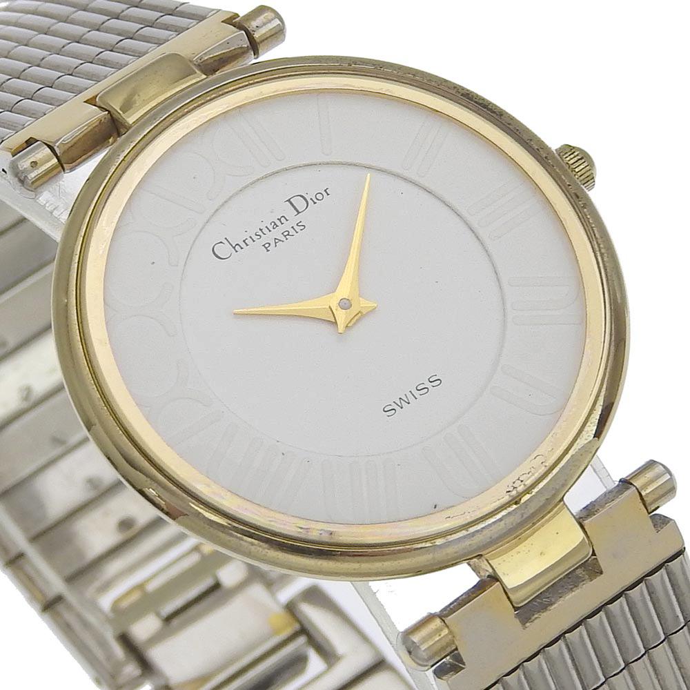 Dior Watches 4715032 WhiteDial Stainless Steel/Plated Gold Quartz Analog Display Mens Used