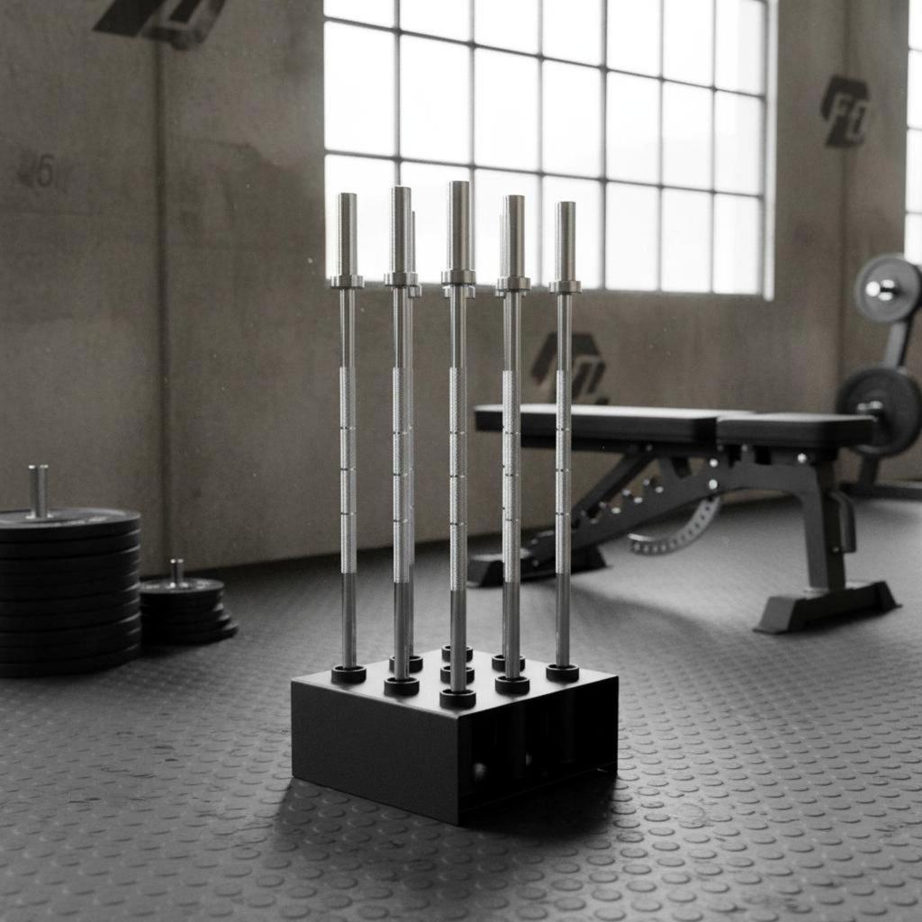 Degree Bar Holder Rotatable Rotating Barbell Rack Saving Stand for
