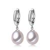 LSOOYH 8-9mm Natural Freshwater Drop Pearl Earrings Silver Color Fashion Cilp Earrings For Women