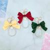 Fashion Large Bowknot Ribbon Pearl Key Chain Women's Multi-color DIY Key Pendant Hanging Ornament Sweet Bag Accessories