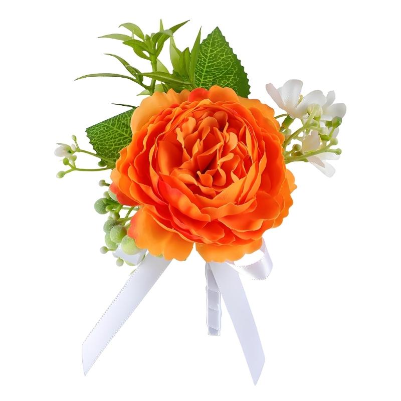 Simulated Rose Wrist Corsage Artificial Rose Wedding Boutonniere for Groom Bridesmaid Wedding Bridal Showers Proms