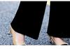 Spring Collection: Embroidered Velvet Two-Piece Suit for Mothers - Jacket & Elastic Waist Pants