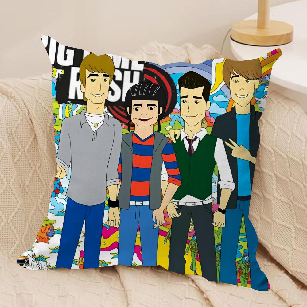 Band BBig Time RRush Cushion Cover Soft Plush Fabric DoubleSided Printed Cushion Covers for All Seasons Home Decor