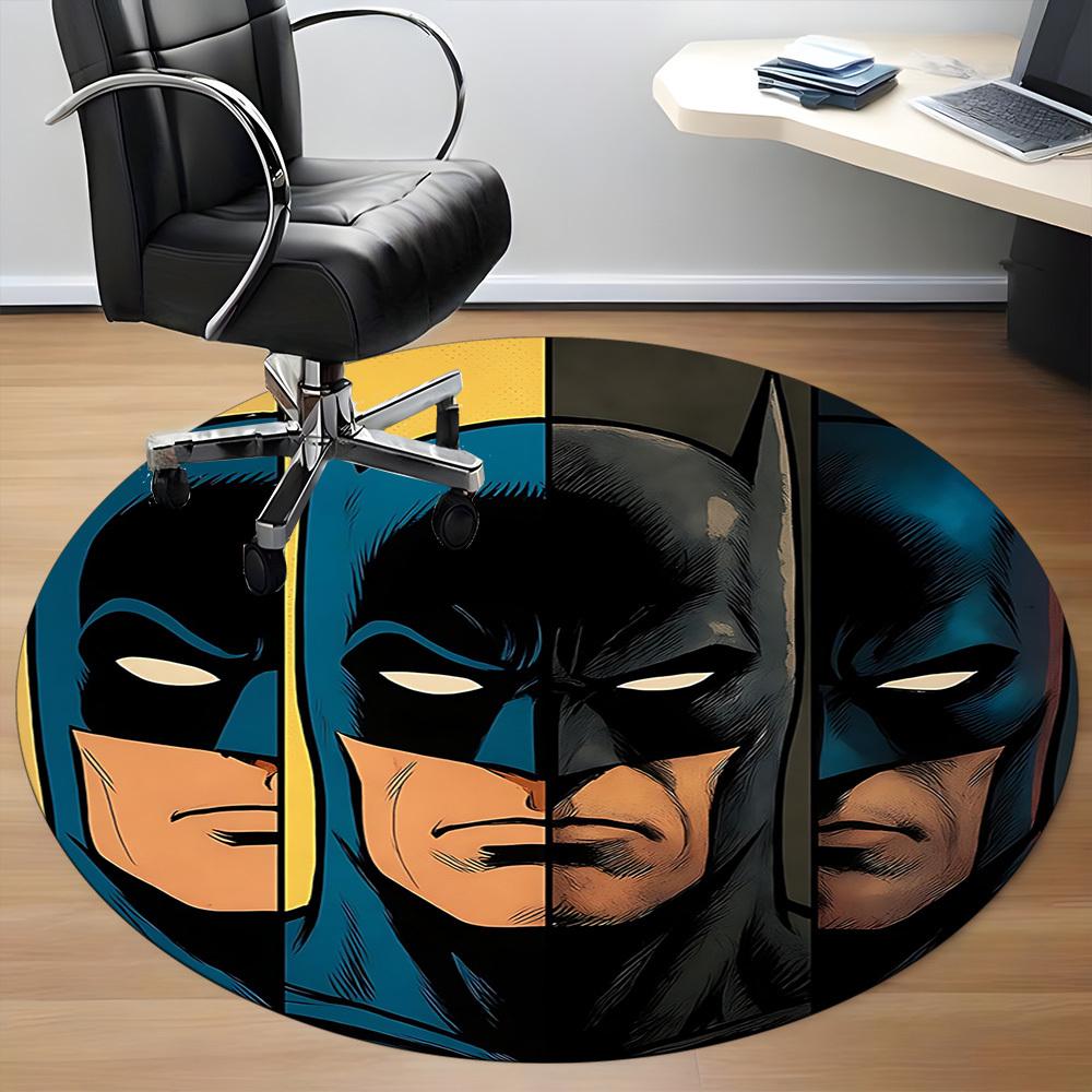 1pz Tappeto Rotondo Ufficio Batman, Sotto Sedie da Ufficio Camera da Letto Soggiorno Arredamento Casa, Decorazione Stanza, Disponibile in Varie Misure