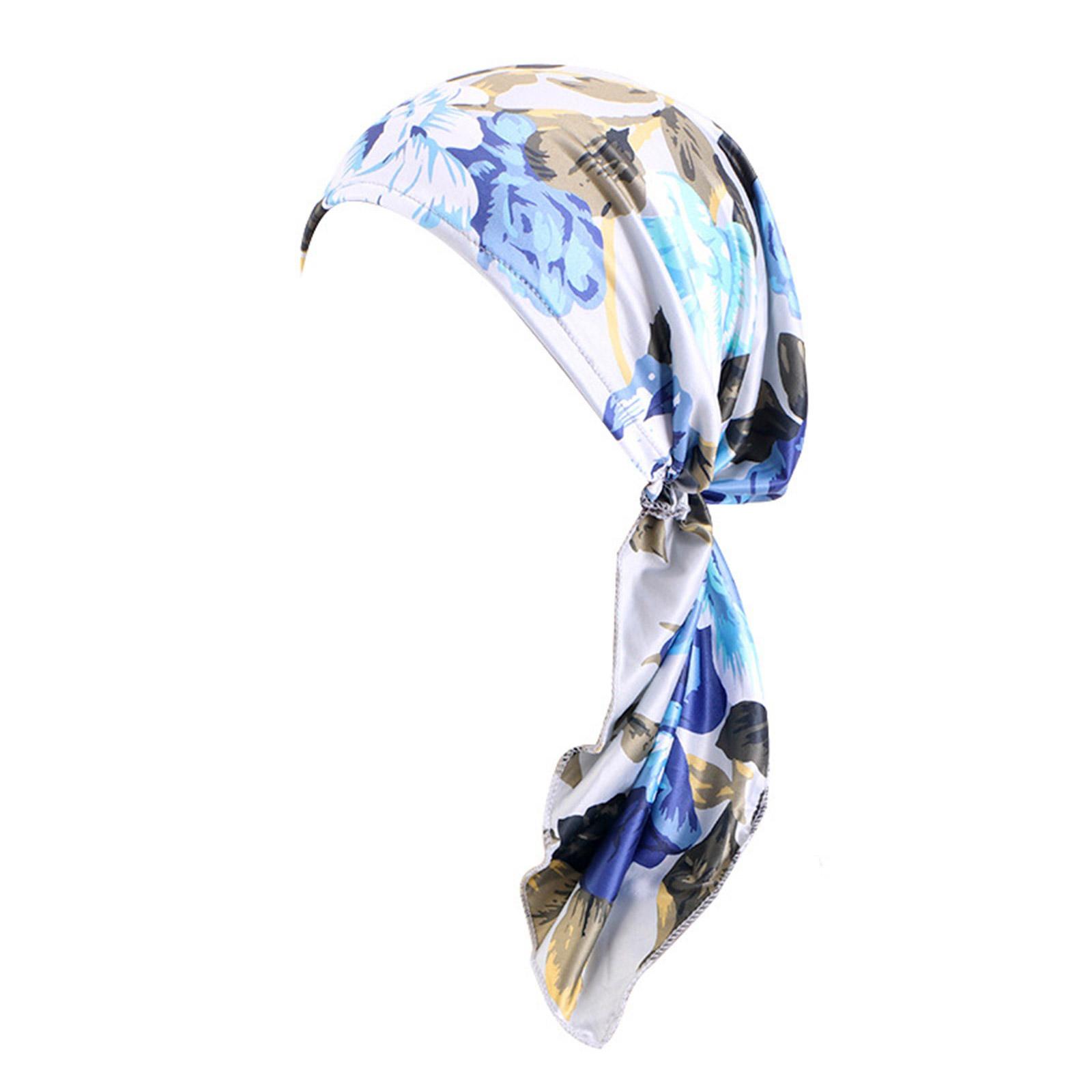 

Модная шляпа-бандана, новая женская шляпа с цветочным принтом, шарф, мусульманская шапка для химиотерапии для вечеринок, путешествий и повседневной носки T5