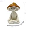 Charming Resin Mushroom Yoga Meditation Desktop Ornament Enchanting Garden Patio Resin Crafts Ideal For Home Office Garden Decor