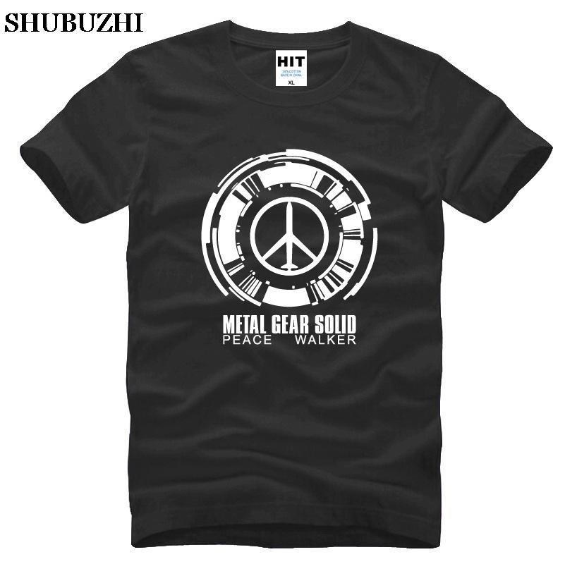 Summer New Metal Gear T Shirt Peace Walker Logo Printed Cotton Short Sleeve Metal Gear Solid Tshirts Tops